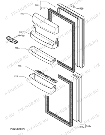 Взрыв-схема холодильника Rex Electrolux RRB29233X - Схема узла Door 003